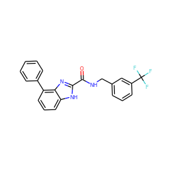 O=C(NCc1cccc(C(F)(F)F)c1)c1nc2c(-c3ccccc3)cccc2[nH]1 ZINC000103268344