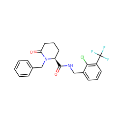 O=C(NCc1cccc(C(F)(F)F)c1Cl)[C@@H]1CCCC(=O)N1Cc1ccccc1 ZINC000095565234