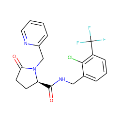 O=C(NCc1cccc(C(F)(F)F)c1Cl)[C@H]1CCC(=O)N1Cc1ccccn1 ZINC000095565460