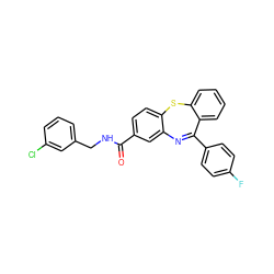 O=C(NCc1cccc(Cl)c1)c1ccc2c(c1)N=C(c1ccc(F)cc1)c1ccccc1S2 ZINC000040939984