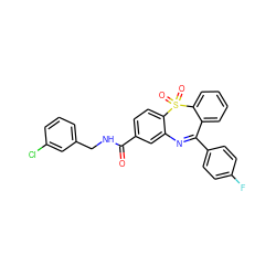 O=C(NCc1cccc(Cl)c1)c1ccc2c(c1)N=C(c1ccc(F)cc1)c1ccccc1S2(=O)=O ZINC000040940211