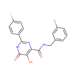 O=C(NCc1cccc(Cl)c1)c1nc(-c2ccc(F)cc2)[nH]c(=O)c1O ZINC000205688029