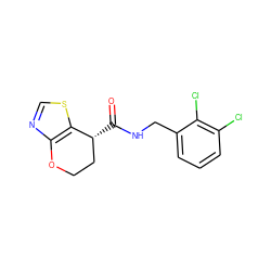 O=C(NCc1cccc(Cl)c1Cl)[C@@H]1CCOc2ncsc21 ZINC000220851033