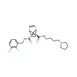 O=C(NCc1cccc(Cl)c1F)[C@@H]1[C@@H]2C=C[C@H]([C@H]1C(=O)NCCCCN1CCCC1)C21CC1 ZINC000168499540