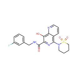 O=C(NCc1cccc(F)c1)c1nc(N2CCCCS2(=O)=O)c2cccnc2c1O ZINC000073138574