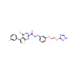 O=C(NCc1cccc(OCCOc2nc[nH]n2)c1)c1nc2scc(-c3cccc(F)c3)c2c(=O)[nH]1 ZINC000114403548