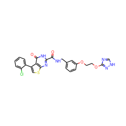 O=C(NCc1cccc(OCCOc2nc[nH]n2)c1)c1nc2scc(-c3ccccc3Cl)c2c(=O)[nH]1 ZINC000114400833