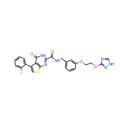 O=C(NCc1cccc(OCCOc2nc[nH]n2)c1)c1nc2scc(-c3ccccc3F)c2c(=O)[nH]1 ZINC000114403869