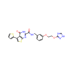 O=C(NCc1cccc(OCCOc2nc[nH]n2)c1)c1nc2scc(-c3cccs3)c2c(=O)[nH]1 ZINC000114404327