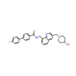 O=C(NCc1cccc2cc(CN3CCC(O)CC3)cnc12)c1ccc(-c2ccc(F)cc2)cc1 ZINC000036270581