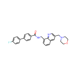 O=C(NCc1cccc2cc(CN3CCOCC3)cnc12)c1ccc(-c2ccc(F)cc2)cc1 ZINC000036270592