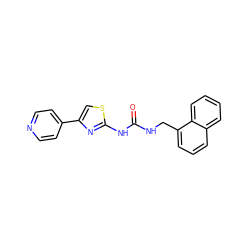 O=C(NCc1cccc2ccccc12)Nc1nc(-c2ccncc2)cs1 ZINC000165963134