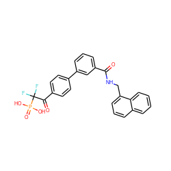 O=C(NCc1cccc2ccccc12)c1cccc(-c2ccc(C(=O)C(F)(F)P(=O)(O)O)cc2)c1 ZINC000003600303