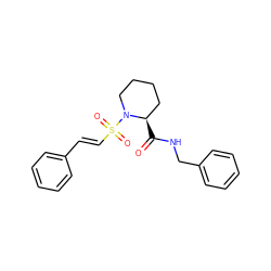 O=C(NCc1ccccc1)[C@@H]1CCCCN1S(=O)(=O)/C=C/c1ccccc1 ZINC000013441903