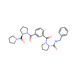 O=C(NCc1ccccc1)[C@@H]1CCCN1C(=O)c1cccc(C(=O)N2CCC[C@@H]2C(=O)N2CCCC2)c1 ZINC000027521405