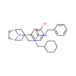 O=C(NCc1ccccc1)N(CCN1[C@H]2CC[C@@H]1C[C@H](c1cccc(O)c1)C2)CC1CCCCC1 ZINC000117299553