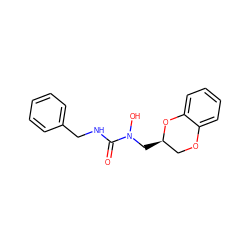 O=C(NCc1ccccc1)N(O)C[C@@H]1COc2ccccc2O1 ZINC000013740105