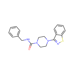 O=C(NCc1ccccc1)N1CCN(c2nsc3ccccc23)CC1 ZINC000299823513