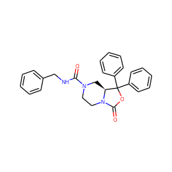 O=C(NCc1ccccc1)N1CCN2C(=O)OC(c3ccccc3)(c3ccccc3)[C@@H]2C1 ZINC000038334743