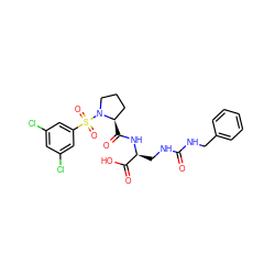 O=C(NCc1ccccc1)NC[C@H](NC(=O)[C@@H]1CCCN1S(=O)(=O)c1cc(Cl)cc(Cl)c1)C(=O)O ZINC000014969758