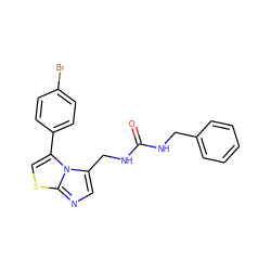 O=C(NCc1ccccc1)NCc1cnc2scc(-c3ccc(Br)cc3)n12 ZINC000299834503