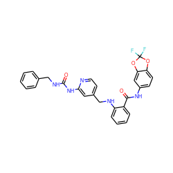 O=C(NCc1ccccc1)Nc1cc(CNc2ccccc2C(=O)Nc2ccc3c(c2)OC(F)(F)O3)ccn1 ZINC000028951831