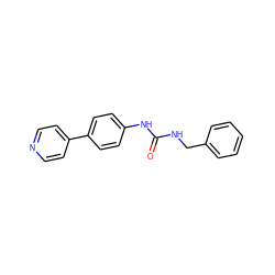 O=C(NCc1ccccc1)Nc1ccc(-c2ccncc2)cc1 ZINC000084635316