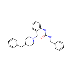 O=C(NCc1ccccc1)Nc1ccccc1CN1CCC(Cc2ccccc2)CC1 ZINC000013475738