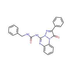 O=C(NCc1ccccc1)Nc1nc2ccccc2n2c(=O)c(-c3ccccc3)nn12 ZINC000028862603