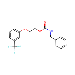 O=C(NCc1ccccc1)OCCOc1cccc(C(F)(F)F)c1 ZINC000036433800