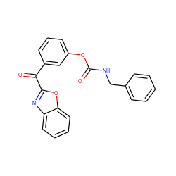 O=C(NCc1ccccc1)Oc1cccc(C(=O)c2nc3ccccc3o2)c1 ZINC000028710779