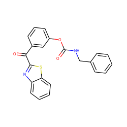 O=C(NCc1ccccc1)Oc1cccc(C(=O)c2nc3ccccc3s2)c1 ZINC000028710802