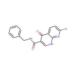 O=C(NCc1ccccc1)c1c[nH]c2nc(Br)ccc2c1=O ZINC000028526116