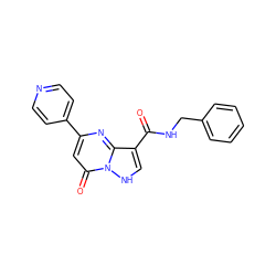 O=C(NCc1ccccc1)c1c[nH]n2c(=O)cc(-c3ccncc3)nc12 ZINC000102951739