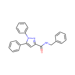 O=C(NCc1ccccc1)c1cc(-c2ccccc2)n(-c2ccccc2)n1 ZINC001530028724