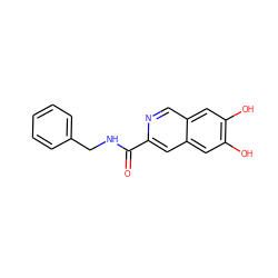 O=C(NCc1ccccc1)c1cc2cc(O)c(O)cc2cn1 ZINC000006575042