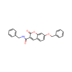 O=C(NCc1ccccc1)c1cc2ccc(OCc3ccccc3)cc2oc1=O ZINC000040976999