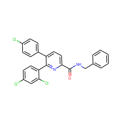 O=C(NCc1ccccc1)c1ccc(-c2ccc(Cl)cc2)c(-c2ccc(Cl)cc2Cl)n1 ZINC000028334045