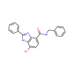 O=C(NCc1ccccc1)c1ccc(O)c2[nH]c(-c3ccccc3)nc12 ZINC000028950407