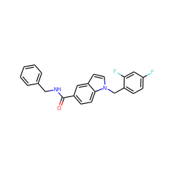 O=C(NCc1ccccc1)c1ccc2c(ccn2Cc2ccc(F)cc2F)c1 ZINC000198390902