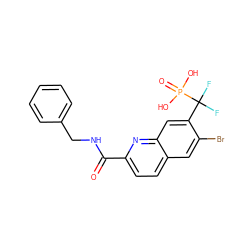 O=C(NCc1ccccc1)c1ccc2cc(Br)c(C(F)(F)P(=O)(O)O)cc2n1 ZINC000029047775