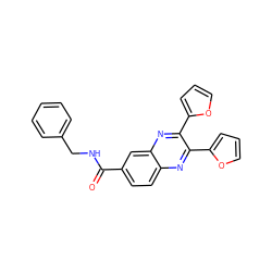 O=C(NCc1ccccc1)c1ccc2nc(-c3ccco3)c(-c3ccco3)nc2c1 ZINC000001161125