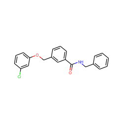 O=C(NCc1ccccc1)c1cccc(COc2cccc(Cl)c2)c1 ZINC000000676075