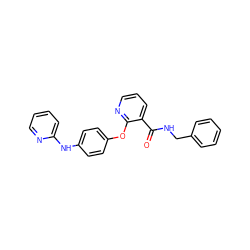 O=C(NCc1ccccc1)c1cccnc1Oc1ccc(Nc2ccccn2)cc1 ZINC000148067250