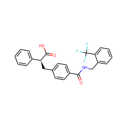 O=C(NCc1ccccc1C(F)(F)F)c1ccc(C[C@H](C(=O)O)c2ccccc2)cc1 ZINC000653807609