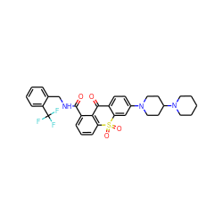 O=C(NCc1ccccc1C(F)(F)F)c1cccc2c1C(=O)c1ccc(N3CCC(N4CCCCC4)CC3)cc1S2(=O)=O ZINC000072136427