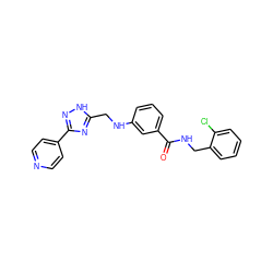 O=C(NCc1ccccc1Cl)c1cccc(NCc2nc(-c3ccncc3)n[nH]2)c1 ZINC001772617530