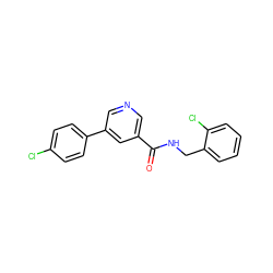 O=C(NCc1ccccc1Cl)c1cncc(-c2ccc(Cl)cc2)c1 ZINC000064527472