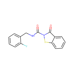 O=C(NCc1ccccc1F)n1sc2ccccc2c1=O ZINC000096271397