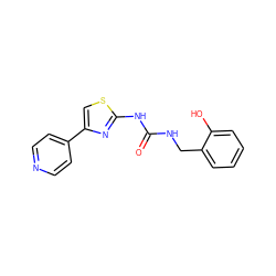 O=C(NCc1ccccc1O)Nc1nc(-c2ccncc2)cs1 ZINC000165780804